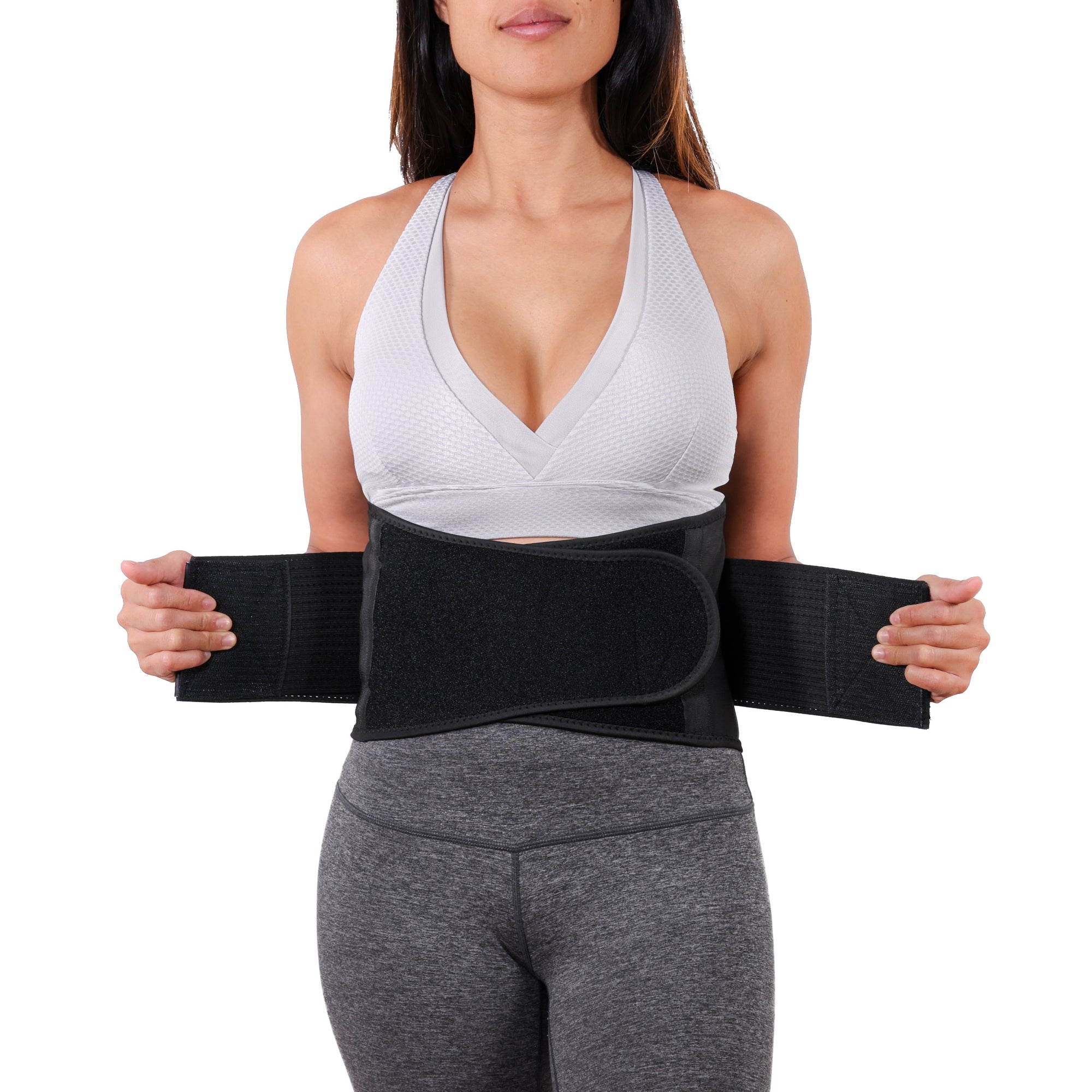 Men women adjustable waist trainer belt lower back brace spine